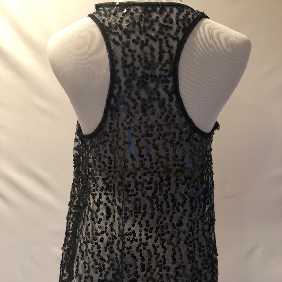 American Rag black sequin sparkly top. - Picture 3 of 8